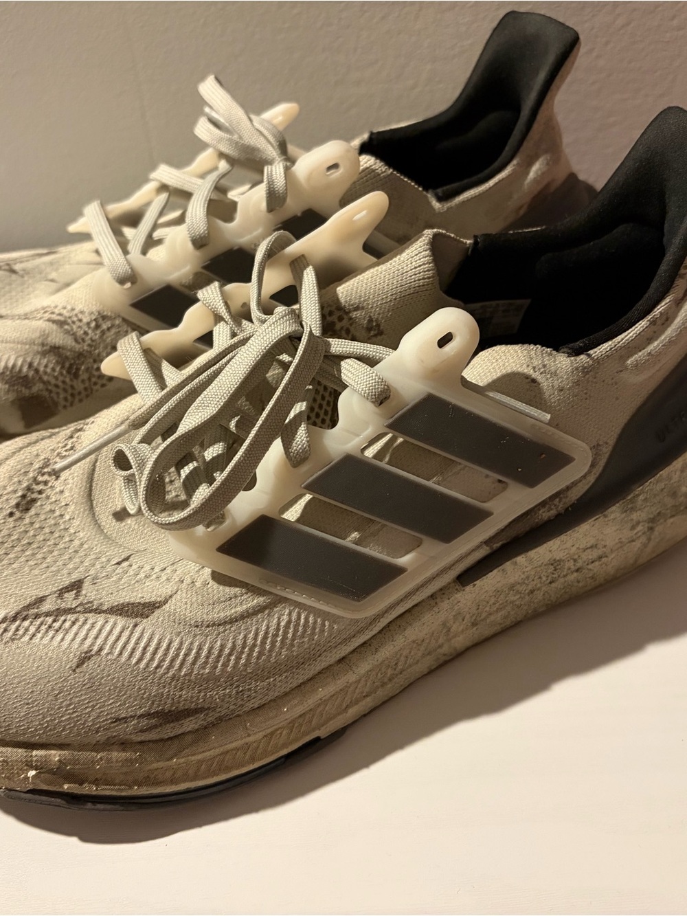 adidas Men’s Light Gray and Black Ultraboost Light Running Shoes